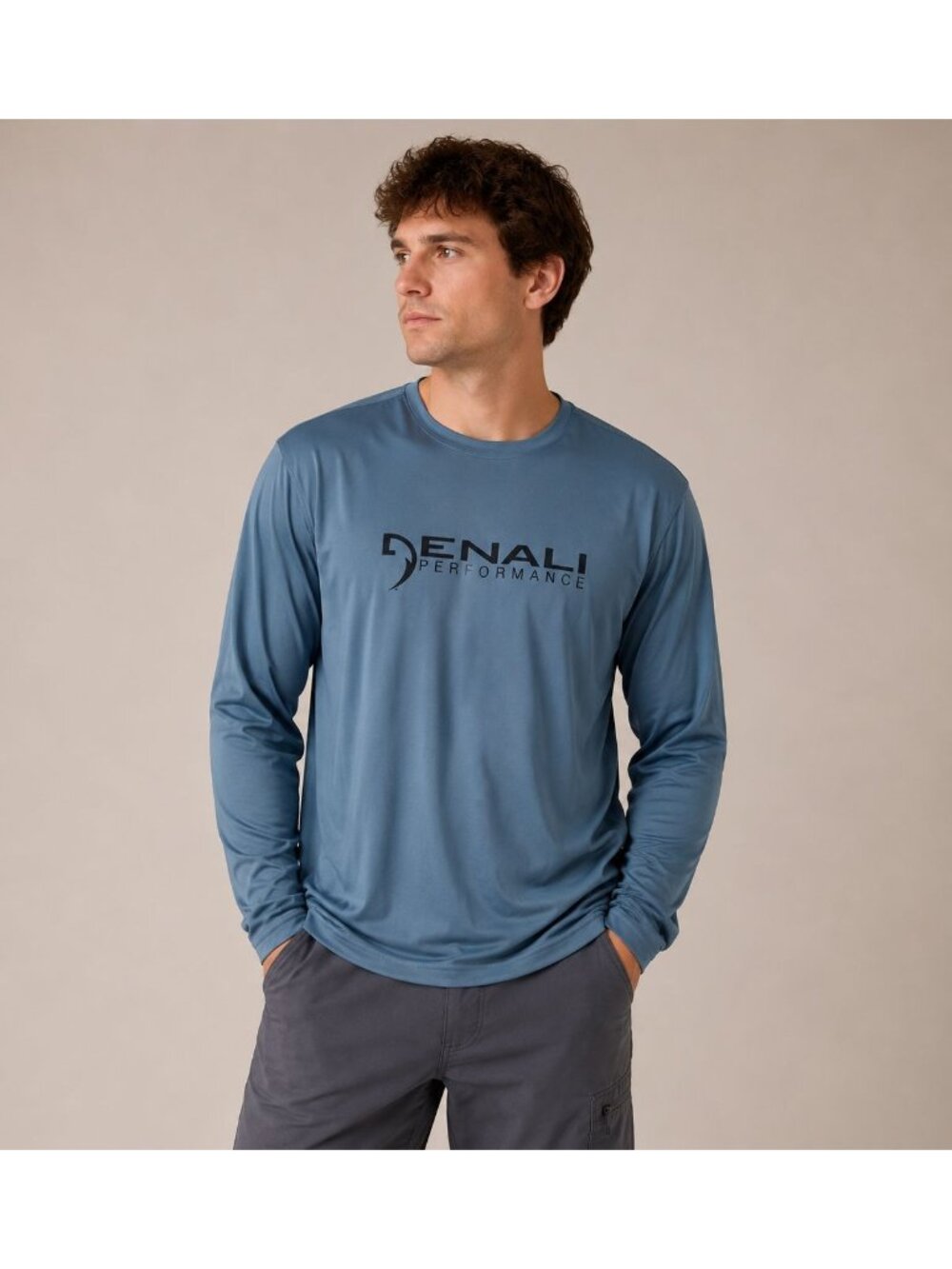 Denali Performance Long Sleeve Shirt Blue Gorpcore Athletic Outdoor Top 3xl